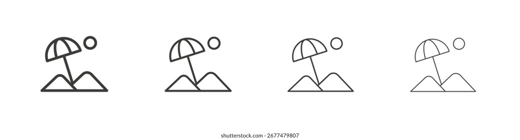 Symbol für den Strand. Vektorgrafik einzeln.