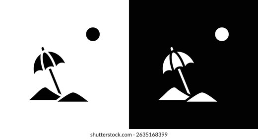 Beach icon symbols. Vector illustration.