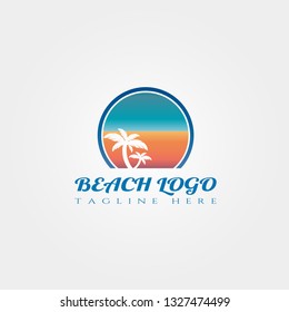 Beach icon template, creative vector logo design, illustration element.