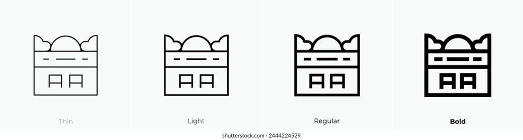 beach icon. Thin, Light Regular And Bold style design isolated on white background