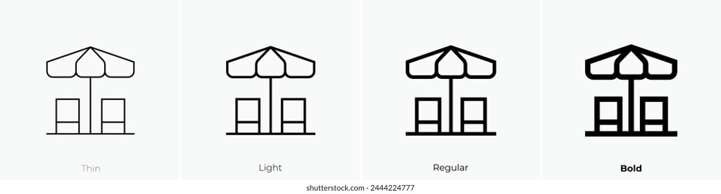 beach icon. Thin, Light Regular And Bold style design isolated on white background