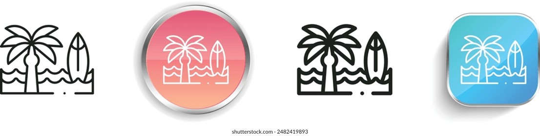 beach icon. Thin Linear, Regular and Button Style Design Isolated On White Background