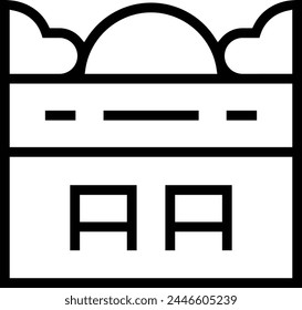 beach icon. Thin linear style design isolated on white background