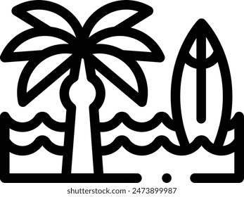 beach icon. Thin Linear Style Design Isolated On White Background