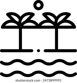 beach icon. Thin Linear Style Design Isolated On White Background