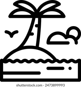 beach icon. Thin Linear Style Design Isolated On White Background