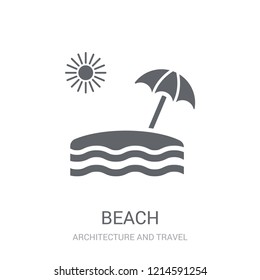 Beach icon. Trendy Beach logo concept on white background from Architecture and Travel collection. Suitable for use on web apps, mobile apps and print media.