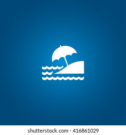 Beach icon vector