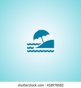 Beach icon vector