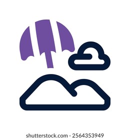 beach icon. vector dual tone icon for your website, mobile, presentation, and logo design.