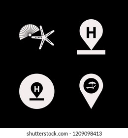 beach icon. beach vector icons set hotel location, beach location and shell starfish