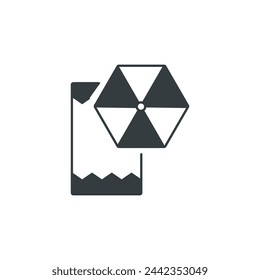 Icono de playa, ilustración vectorial de playa