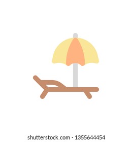 Beach Icon Vector Illustration in Flat Style for Any Purpose