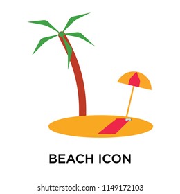 Beach icon vector isolated on white background for your web and mobile app design, Beach logo concept
