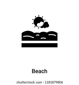 Beach icon vector isolated on white background, logo concept of Beach sign on transparent background, filled black symbol