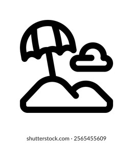 beach icon. vector line icon for your website, mobile, presentation, and logo design.