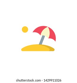 Beach Icon Vector Logo Template