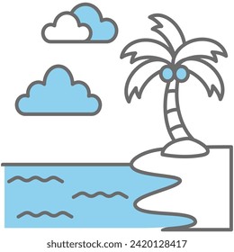 Beach icon vector on trendy design