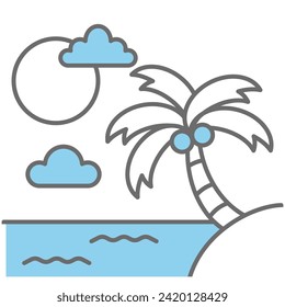 Vector de icono de playa en diseño de moda