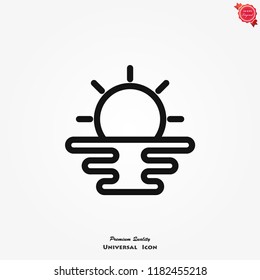 Beach icon vector on white background