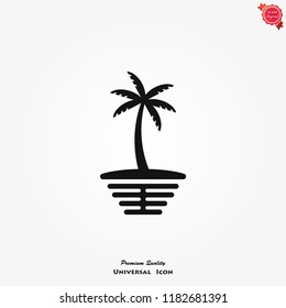 Beach icon vector on white background