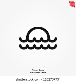 Beach icon vector on white background