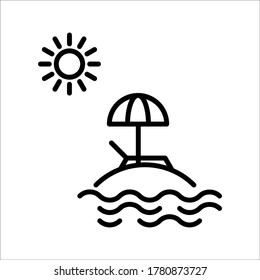 Beach icon vector on white background