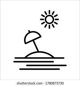 Vector de icono de playa en fondo blanco