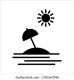 Beach icon vector on white background