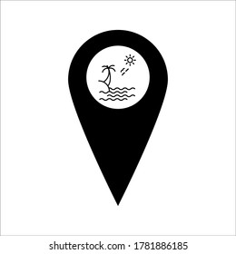 Beach icon vector on white background