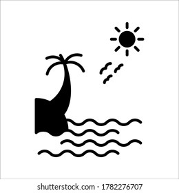 Beach icon vector on white background