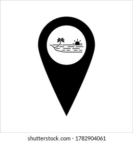 Vector de icono de playa en fondo blanco
