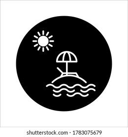 Beach icon vector on white background