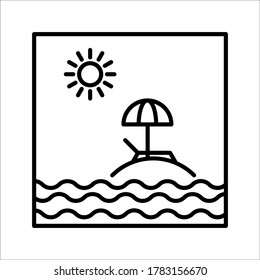 Beach icon vector on white background
