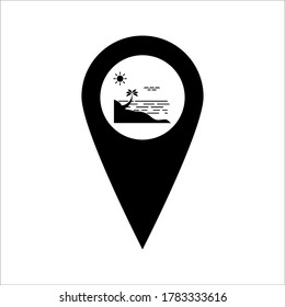 Beach icon vector on white background