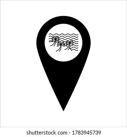 Beach icon vector on white background