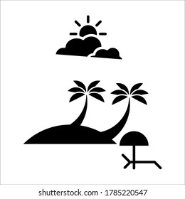 Beach icon vector on white background