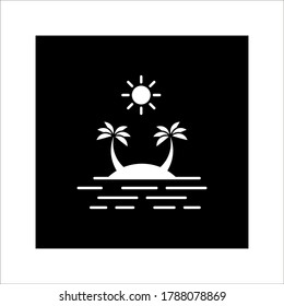 Vector de icono de playa en fondo blanco