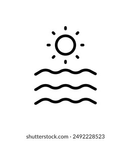Beach icon vector. Resort illustration sign. Vacation symbol or logo.