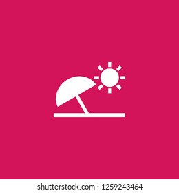 beach icon vector. beach sign on pink background. beach icon for web and app