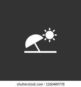 beach icon vector. beach sign on black background. beach icon for web and app