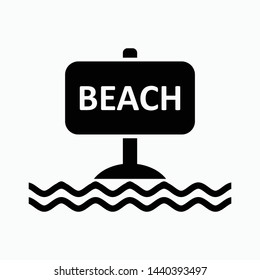 beach icon vector sign symbol isolated