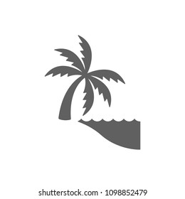 Beach icon vector in trendy flat style isolated on white background