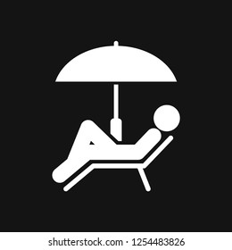 Beach icon vector of vacation and tourism, summer symbol