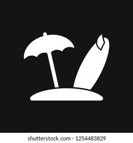 Beach icon vector of vacation and tourism, summer symbol