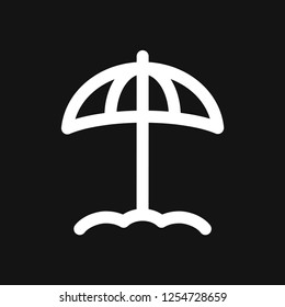 Beach icon vector of vacation and tourism, summer symbol