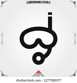 Beach icon vector of vacation and tourism, summer symbol