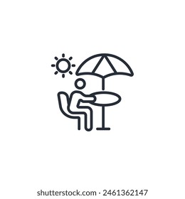 Beach icon. vector.Editable stroke.linear style sign for use web design,logo.Symbol illustration.