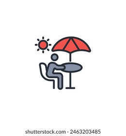 Beach icon. vector.Editable stroke.linear style sign for use web design,logo.Symbol illustration.