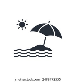 beach icon. vector.Editable stroke.linear style sign for use web design,logo.Symbol illustration.